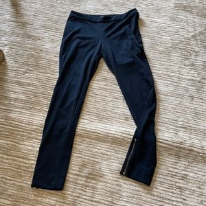 Black leggings for work w/ zippered ankle closure